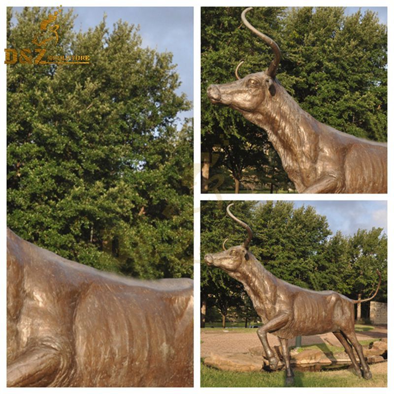 bronze longhorn steer statue
