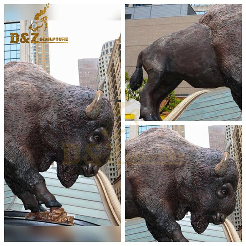 bronze bison sculpture