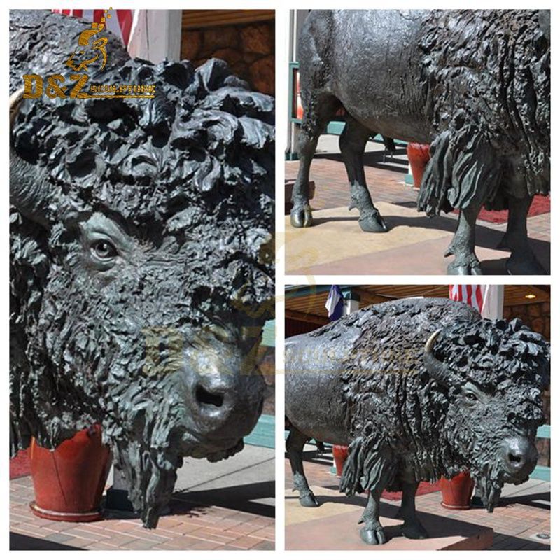 bronze bison sculpture