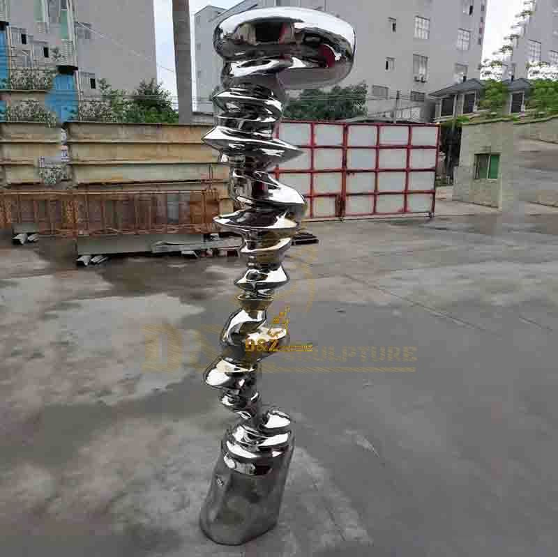 Large size metal mirror effect outdoor modern stainless steel abstract sculpture for sale