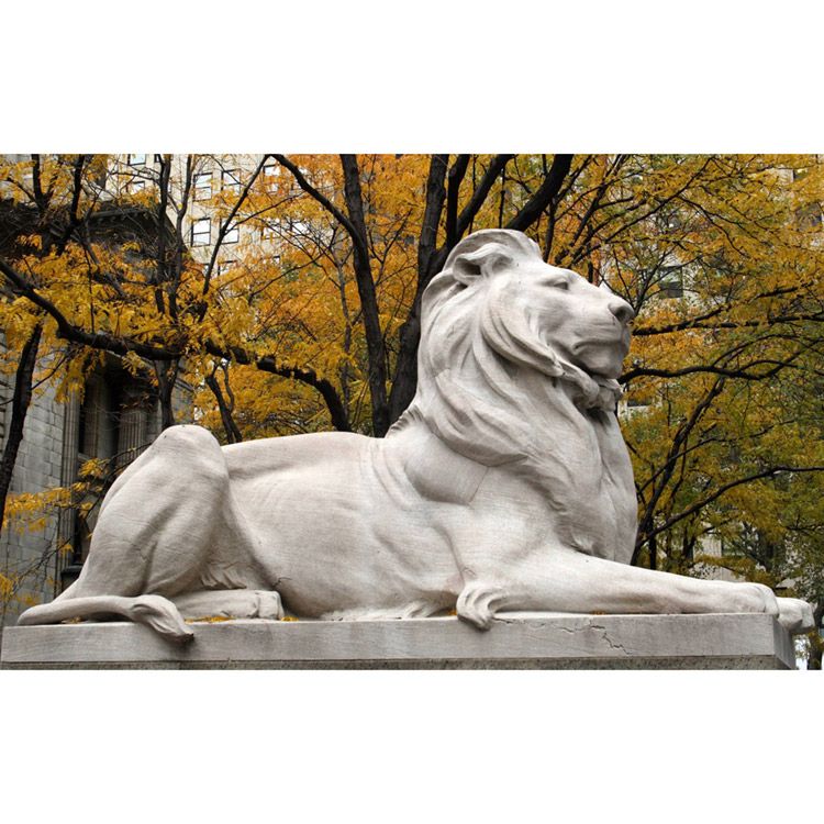 Popular design outside marble art decor large lion garden ornaments